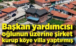 Başkan yardımcısı oğlunun üzerine şirket kurup köye villa yaptırmış
