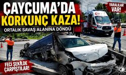Çaycuma’da akıllı kavşakta korkunç kaza! Ortalık savaş alanına döndü