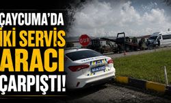 Çaycuma'da iki servis aracı çarpıştı!