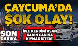 Çaycuma'da şok olay:  İple kendini asan kadın canına kıymak istedi!