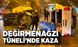 Değirmenağzı Tüneli’nde kaza: Kontrolden çıkarak devrildi!