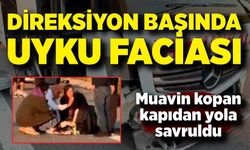 Otobüsün lastiği patladı, muavin kapıdan yola uçtu yaralandı