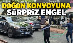 Düğün konvoyuna sürpriz engel