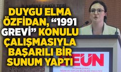 Duygu Elma Özfidan, “1991 Grevi” konulu çalışmasıyla başarılı bir sunum yaptı