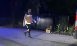 Düzce'de otomobil yan yattı: 5 yaralı
