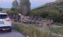 Ekmek yüklü tır şarampole devrildi