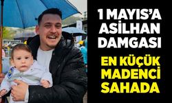 Madenci kıyafetli bebek Zonguldak'taki 1 Mayıs yürüyüşünün simgesi oldu