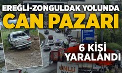 Ereğli-Zonguldak yolunda can pazarı: 6 kişi yaralandı
