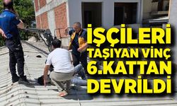 Can pazarı...6.kattan devrilen vinçte 2 işçi yaralandı