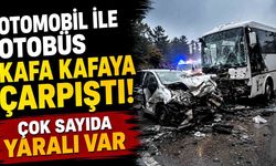 Otomobil ile servis otobüsü çarpıştı: 6 yaralı