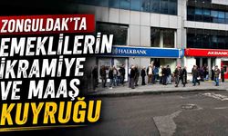 Zonguldak’ta Emeklilerin İkramiye ve Maaş Kuyruğu