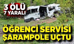 Köy yolunda yaşandı: Öğrenci servisi devrildi