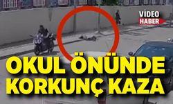 Okul Önünde Feci Kaza! 10 Yaşındaki Çocuğa Motosiklet Çarptı