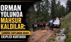 Orman Yolunda Mahsur Kaldılar: Çamura Saplanan Aracı Ekipler Kurtardı