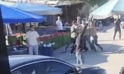 Pazarcılar arasında silahlı kavga kamerada