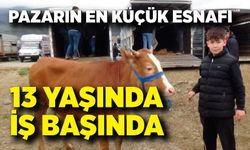 13 yaşında iş başında: Pazarın en küçük esnafı