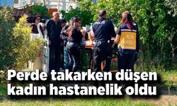 Perde takarken düşen yaşlı kadın hastanelik oldu