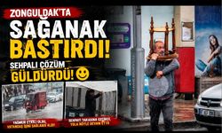 Zonguldak’ta Sağanak Bastırdı, Sehpalı Çözüm Güldürdü
