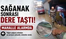Sağanak sonrası dere taştı! Mahalle alarmda