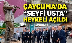 Miting ve açılışların unutulmaz ismi Seyfi Usta’nın heykeli açıldı