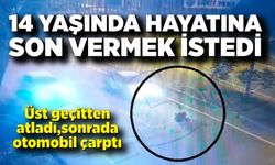 Üst geçitten atlayan 14 yaşındaki çocuğa otomobilin çarptı