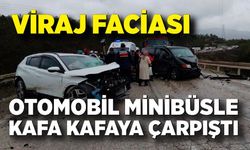 Virajı alamadı, karşı şeride geçti: Facia gibi çarpışma