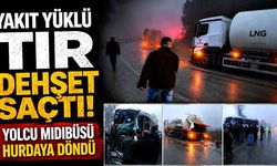 Yolcu midibüsü ile yakıt yüklü tır çarpıştı: 3 yaralı