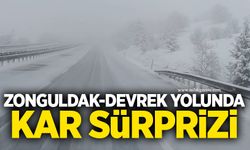 Zonguldak-Devrek yolunda Mayıs ayında kar sürprizi