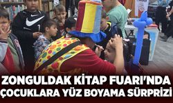 Zonguldak Kitap Fuarı'nda çocuklara yüz boyama sürprizi