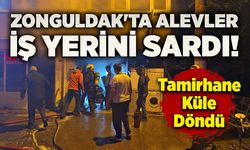 Zonguldak'ta alevler iş yerini sardı!
