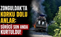 Zonguldak’ta korku dolu anlar: Sürücü son anda kurtuldu!