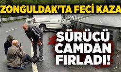 Zonguldak'ta feci kaza: Sürücü camdan fırladı!