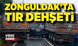 Zonguldak'ta kontrolden çıkan tır 3 aracı biçti