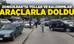 Zonguldak’ta yollar ve kaldırımlar araçlarla doldu