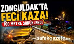 Zonguldak'ta Feci Kaza! Çarpmanın Şiddetiyle 100 Metre Sürüklendi