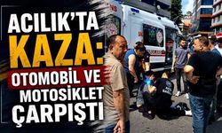 Acılık'ta kaza: Otomobil ve motosiklet çarpıştı