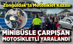 Alaplı'da Feci Çarpışma! Motosikletli Yaralandı