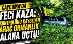 Çaycuma’da feci kaza: Otomobil ormanlık alana uçtu