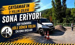 Çaydamar’ın 2 yıllık çilesi sona eriyor: Her yağmurda göle dönen yolda çalışma başladı
