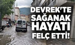 Devrek'te sağanak hayatı felç etti