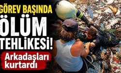 Yangına müdahale eden itfaiye eri ölümden döndü
