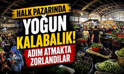 Halk pazarında yoğun kalabalık! Adım atmakta zorlandılar