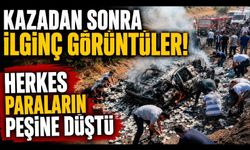 İtfaiye arabayı, vatandaşlar ise araçtaki parayı söndürmeye çalıştı