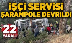 İşçi servisi şarampole devrildi: 22 yaralı