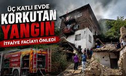 Karabük'te üç katlı evde yangın paniği