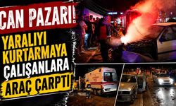Yaralıyı kurtarmaya çalışanlara başka bir araç çarptı : 6 yaralı