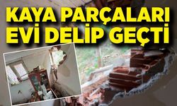 Yamaçtan Kopan Kayalar Evi Harabeye Çevirdi