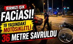 Kırmızı ışık faciası! 19 yaşındaki motosikletli 36 metre savruldu