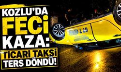 Kozlu'da feci kaza: Ticari taksi ters döndü!