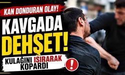 Kavga ettiği şahsın kulağını ısırarak kopard